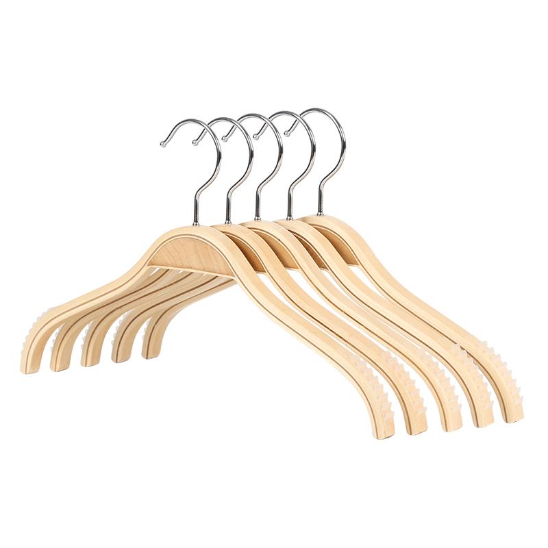 42 см Нескользящая деревянная вешалка для одежды Вешалка для пальто для магазина одежды Дома Костюм Фанера Деревянные вешалки Гладкая отделка 5 шт./лот