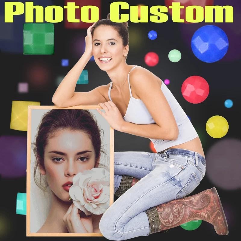 Фото на заказ алмазная картина мозаика комплект полные круглые бриллианты вышивка 5D крестиком украшение для дома подарок своими руками