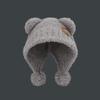 Bear Ears Knitted Cap Fluffy Winter Plush Hat Leisure Little Bear Ears Hat  Outdoor