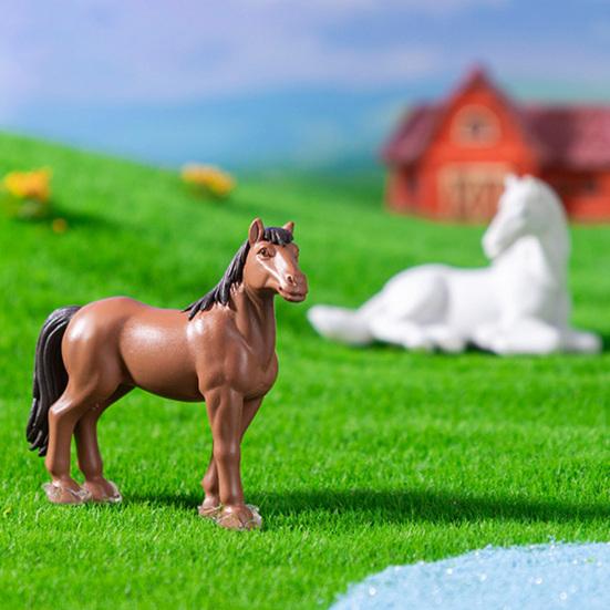 3 Pcs Horse Miniatures Mini Animal Figurines Tabletop Mini Horse Statues for DIY Fairy Garden Micro Landscape Decoration