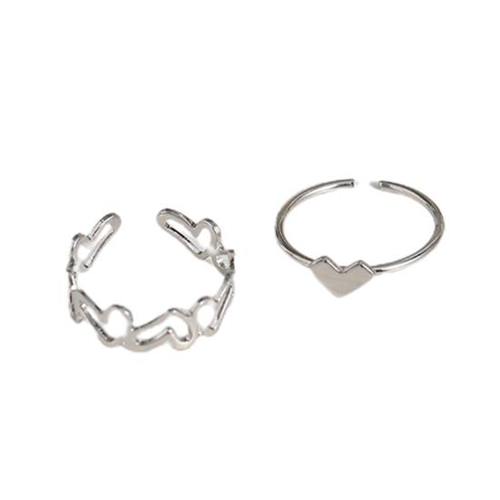 Кольцо на палец, полое покрытие, ювелирное изделие в форме сердца, регулируемое кольцо, подарок на день Святого Валентина