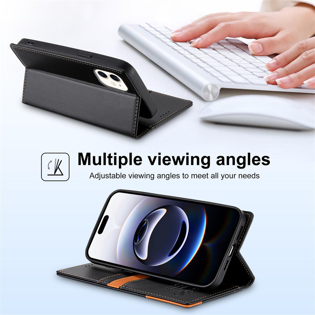 For iPhone 7/8/SE/X/XS/XR/11/12/13/14/15/16/17 All series.Wallet Phone Case Multifunctional Stand RFID Protection Fashion Faux Leather