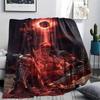1Pc Dark Soul Print Flannel Blanket, High quality Comfortable for All Seasons, Home Decor, Warmth and Comfort, Perfect for Christmas Gifts