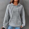 Женские толстовки с длинным рукавом, повседневные толстовки с капюшоном и шнурком с принтом для женщин, пуловер с карманами