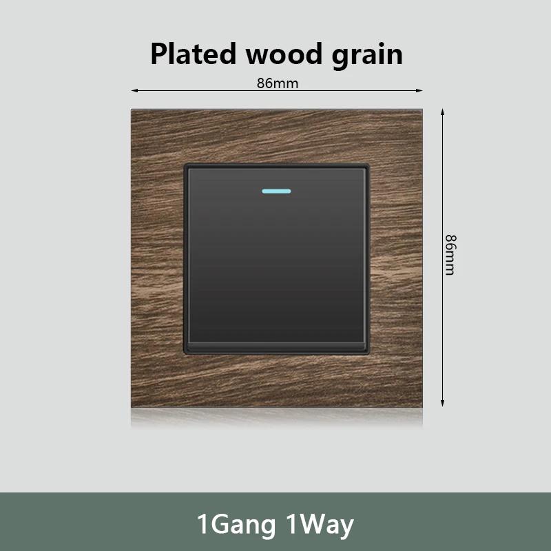 Настенный выключатель с рисунком под дерево, 18 Вт, быстрая настенная розетка типа C 220 В, европейская электрическая розетка EU FR с зарядным устройством USB