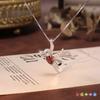 Женское серебряное ожерелье S925 с птицей, натуральным хрусталем, гранатом, топазом, ювелирные изделия в европейском и американском стиле