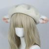Lamb Ear Painter Hat Octagonal Hat Winter Warm Pearl Sheep Ears Plush Beret Hat Lolita Cosplay Cute Harajuku Beret Cap Mori Girl Sweet Hat