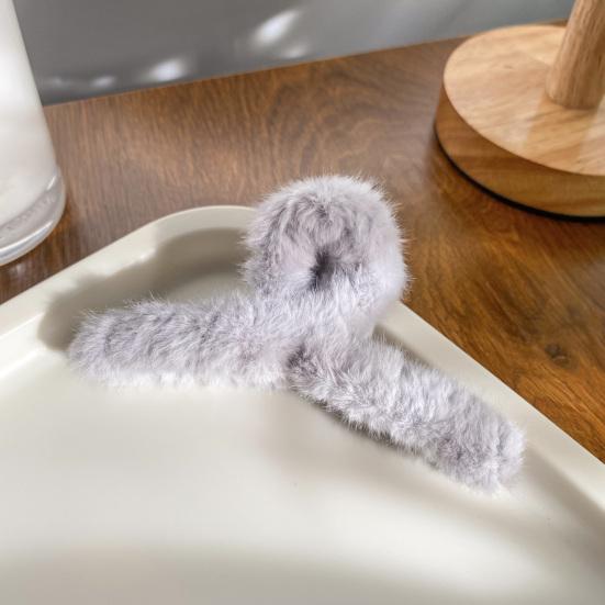 Заколка для волос с плюшевой оберткой, большая заколка для волос с затылком, универсальный аксессуар для волос на каждый день