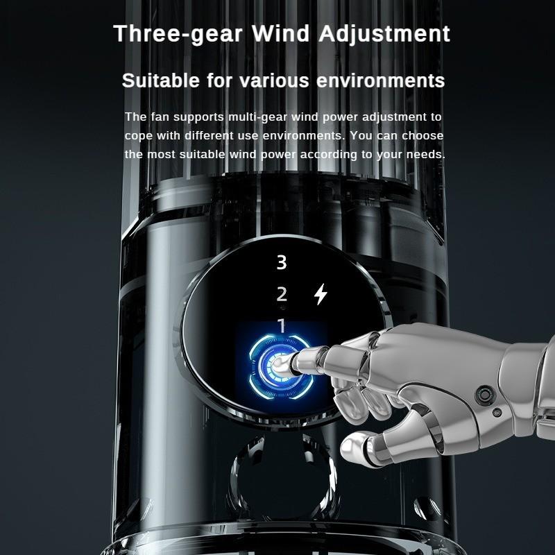 3.5W Household Desktop Silent Electric Fan Portable Multifunctional Circulating Fan Vertical and Horizontal Leaf Less Tower Fan 60*80*270mm