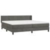 3130860 vidaXL Lit à sommier tapissier et matelas Gris foncé 200x200cm Velours