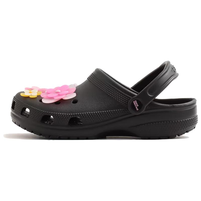 MARDI MERCREDI X Crocs Classic Clog Round-Toe Thick-Soled Floral Clogs Unisex Black