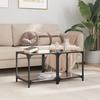 VidaXL Coffee Tables with Black Glass Top 2 Pcs 40x40x40 Cm Steel, Side Table, Living Room Table, Tea Table, End Table 845965