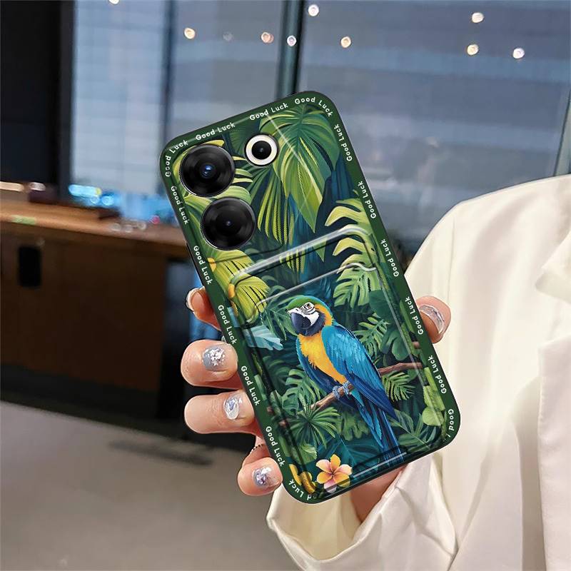 Чехол-накладка с карманом для карт для телефона Tecno Camon20 Pro 5G/CK8n Пылезащитный Мягкий чехол Полная защита Прочный Силиконовый Милый Граффити