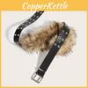 Color Fashion Solid Faux Fur Decoration Women Belt With Double Buckle Breasted