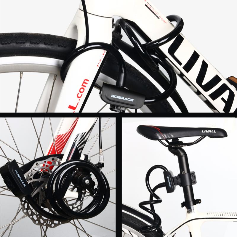 RIDERACE Велосипедный тросовый замок для горного велосипеда Портативный противоугонный кольцевой замок Высокая безопасность для скутера Электрический велосипед Шоссейный велоспорт