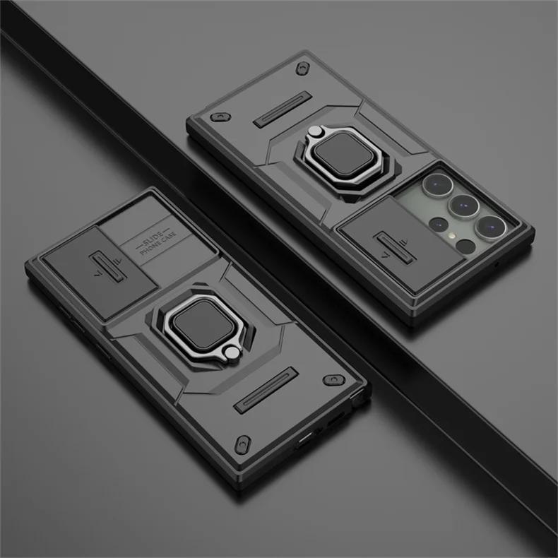 S25 S24 S23 Ultra 5G 2024 бронированный чехол-слайдер для камеры Samsung Galaxy S24 FE задняя крышка с кольцом для Galaxy S25 S 24 23 Plus Funda