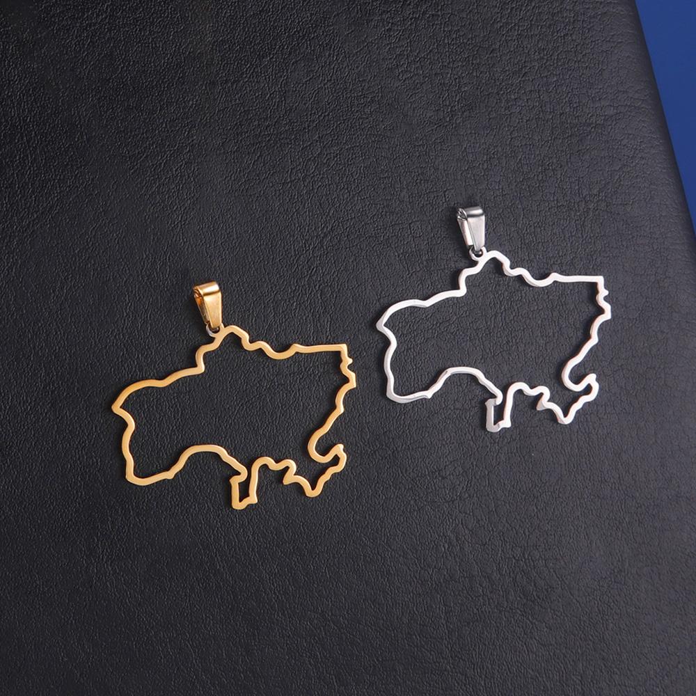 Dawapara Кулон-карта Украины Трезубец Герб Защитный Амулет Шарм из нержавеющей стали для изготовления украшений DIY Аксессуары