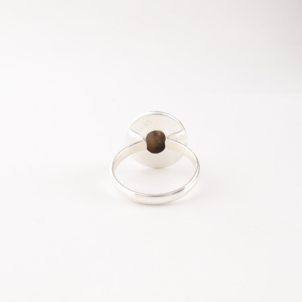 Orange Copper Turquois Gemstone 925 Stamped Silver Jewelry Handmade Promise Ring RR-62-47