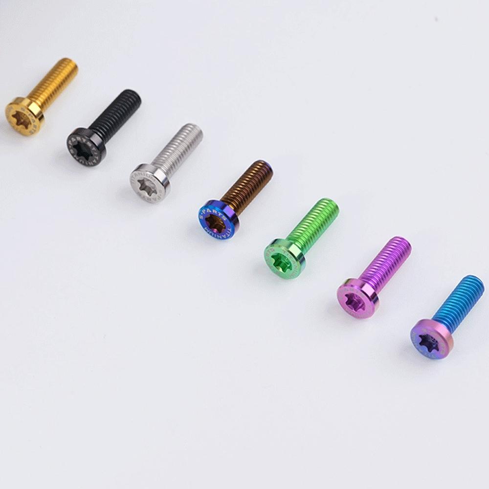 Golden Blue Black Ti M6x20/30mm Head-10mm GR5 Titanium Alloy TC4 T30 Torx Head Bolts For Motorcycle Disc brake Plate