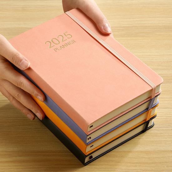Планировщик блокнотов на 2025 год, ежедневный, еженедельный, ежемесячный календарь, плотная бумага, дизайн с защитой от растекания, искусственный