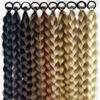 Synthetic Long Twist Braid Ponytail Extensions With Rubber Band 24 Inch Boxing Braided Hair Extensions For Women Daily Use