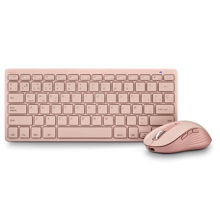 Clavier sans fil - ngs - fantasy kit pink - 3 modes de connexion - touches silencieuses - 12 touches multimédia