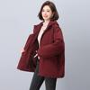 Women's 2024 Winter Fleece-Lined Thick Cotton Parka - Korean Style, Loose Fit for Mid-Aged Moms