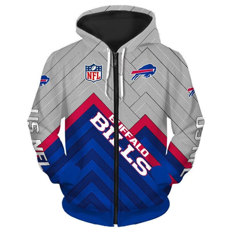 Мужская Женская Худи на Молнии NFL Цифровой Принт Свободный Крой Повседневная Спортивная Одежда Все