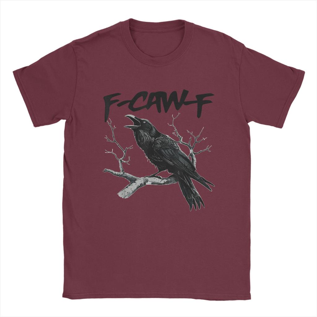 F Caw F Футболка Black Bird Пляжная Хлопковые Футболки Для Мужчин Харадзюку Принт Футболка Короткий Рукав Классический Топ Футболки