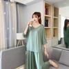 Women's Modal Loose Half-Sleeve Summer Bottoming Shirt: Lightweight, Pajama-Style, Large Size, Short Front, Long Back.