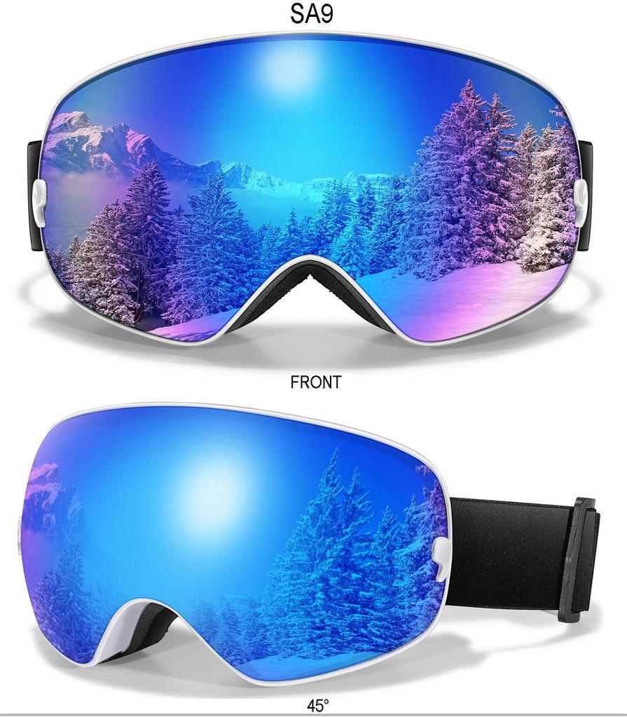 Высококачественные противотуманные горнолыжные очки со сферической линзой в форме запятой