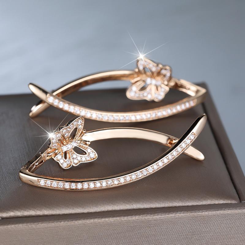 Модные золотые геометрические серьги-бабочки для женщин, длинные серьги-подвески с микро-инкрустацией из циркония, изысканные свадебные украшения