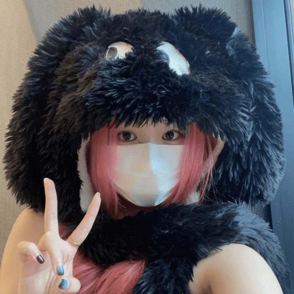 Шнуровка Длинная щенячья шапка Зимняя мультяшная шапка Мягкая плюшевая шапочка для взрослых