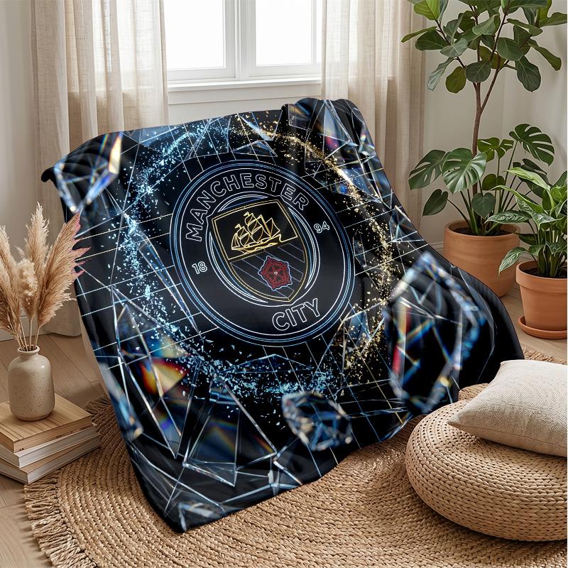 Manchester City Theme blanket Soft Flannel Blanket Plush Throw Blanket Cozy Sofa Bed Blanket for Home Decor