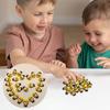 100 Wooden Mini Bees Craft Decoration for DIY Scrapbooking Party Home Wreath Decor,Flatback Self-Adhesive Embellishments
