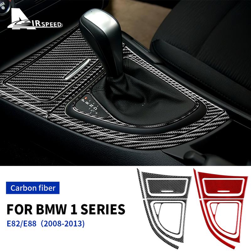 For BMW 1 Series E82 E88 2008-2013 Accessories Carbon Fiber Car Gear Shift Panel Side Strip Storage Box Frame Sticker