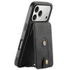 DENIOR D14 For iPhone 17 Pro Magnetic Case with Detachable Card Holder Kickstand PU+TPU+PC Phone Cover