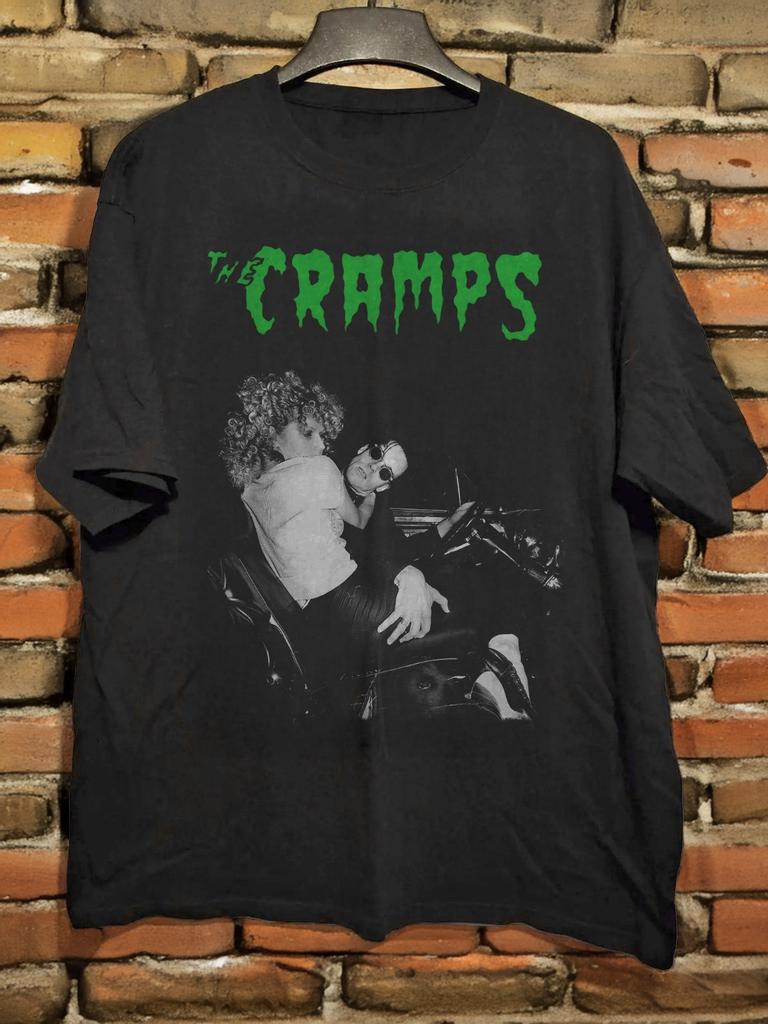 The Cramps Black Graphic T-Shirt Retro Horror Punk Psychobilly Rock Band