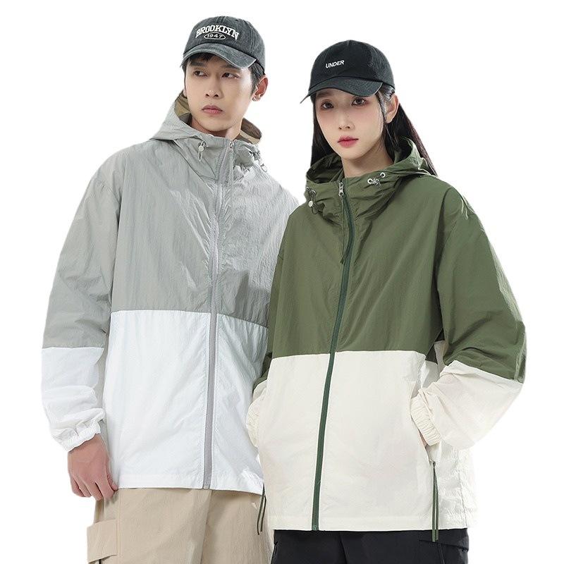 Couple Color Matching Sunscreen Clothing Outdoor Light and Breathable UV Protection Skin Clothing Sunscreen Jacket