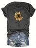 Women's Sunflower and Butterfly Graphic T-Shirt - Casual Short Sleeve Top Perfect for Spring & Summer Fashion Sunflower Shirt