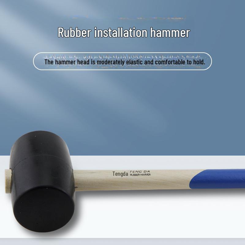 Резиновый молоток Tengda с ручкой из цельного дерева для укладки и декорирования плитки