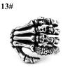 Stainless Steel Hand Bone Biker Gothic Punk Rings Skull Rings