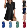 Женское повседневное модное летнее свободное однотонное платье с пуговицами и коротким рукавом