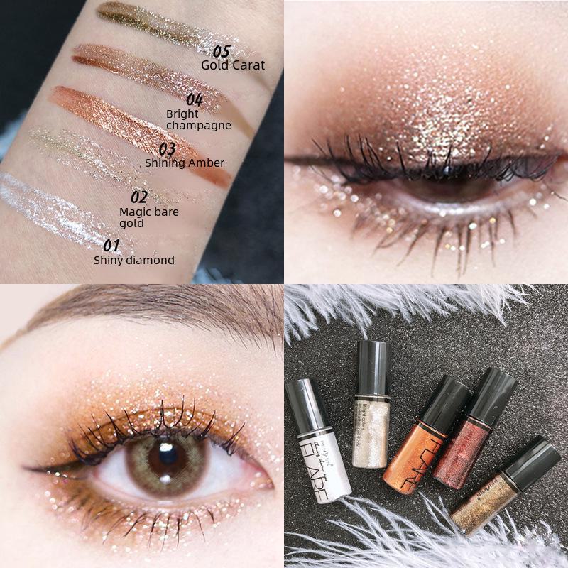 Popular Penifen Diamond Sparkle Eyeliner: Easy Color, Quick-dry, Waterproof, Sweat-proof; Delivers Smooth, Bright Lines.