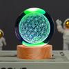 1 шт. 3D лазерная гравировка Цветок Жизни Хрустальный Шар RGB 16 Цветов Ночная Подсветка Чакра Исцеление Сетка Цветочный Шар Духовный Подарок