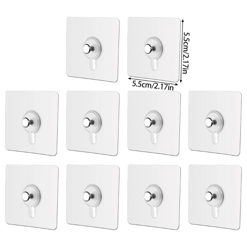 10Pcs White Adhesive Hooks Without Tool Installation Functional Bathroom Kitchen Organizers for Small Space Livings