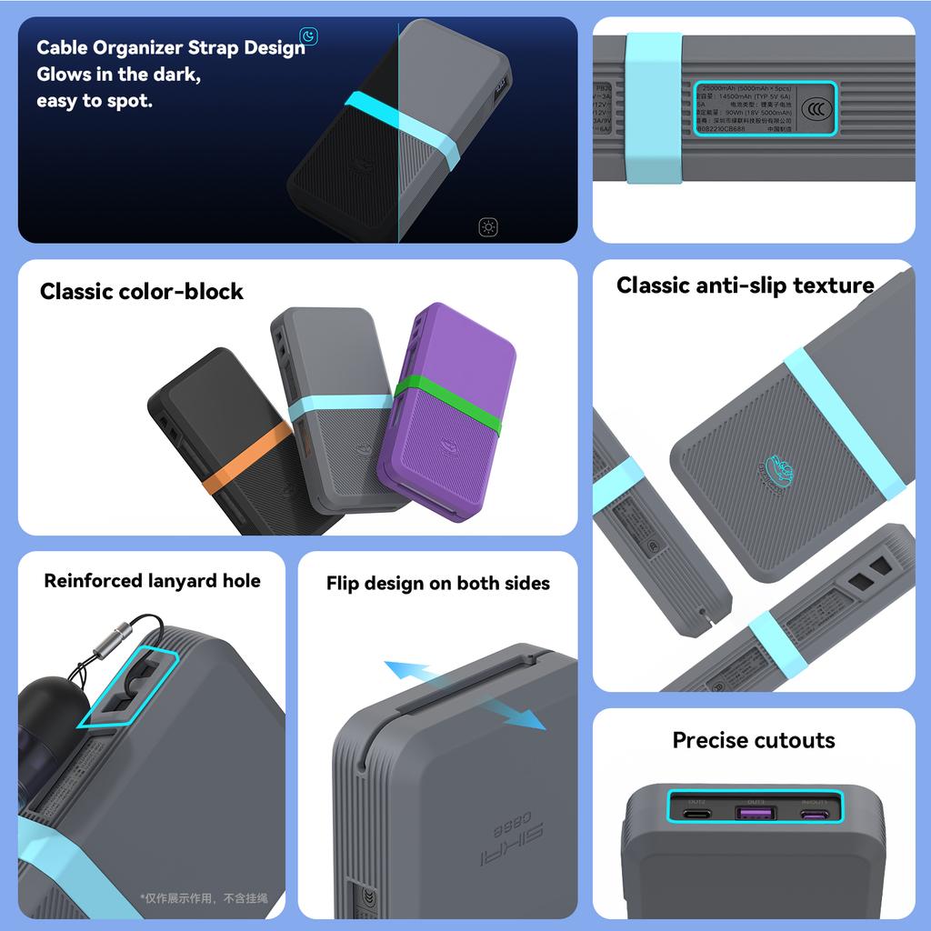 SIKAI Silicone Case for UGREEN 145W 25000mAh Power Bank Shockproof Cover with Precise Cutouts