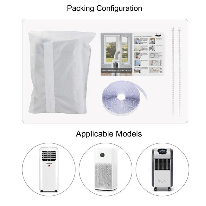 AC Window Frame Sealing Cloth Portable Air Conditioner Window Sealing Cloth AC Window Frame Baffle Kit Silver Grey