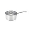 Maruyama Lucente Saucepan, 16cm, 1.8L, Glass Lid, LU-16K, Induction and Gas Stove Compatible, Stainless Steel, Made In Japan, Tsubame-Sanjo