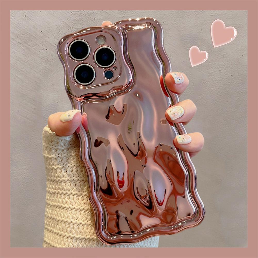 3D Чехол с Волнообразным Рисунком Для Для Iphone 1 14 13 16 Pro Max INS Конфетный Цвет Мягкий Силикон Ударопрочный Задняя Крышка Чехлы